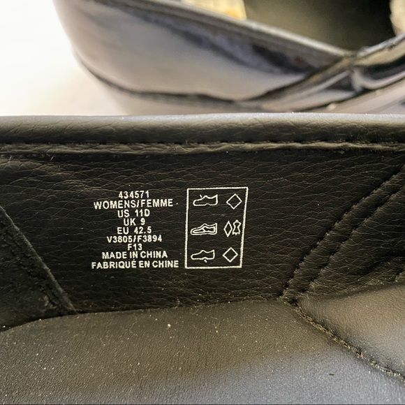 Lands End Women's Black Patent Leather Chunky Clogs Shoes Size 11 D - Y2K - Picture 9 of 13